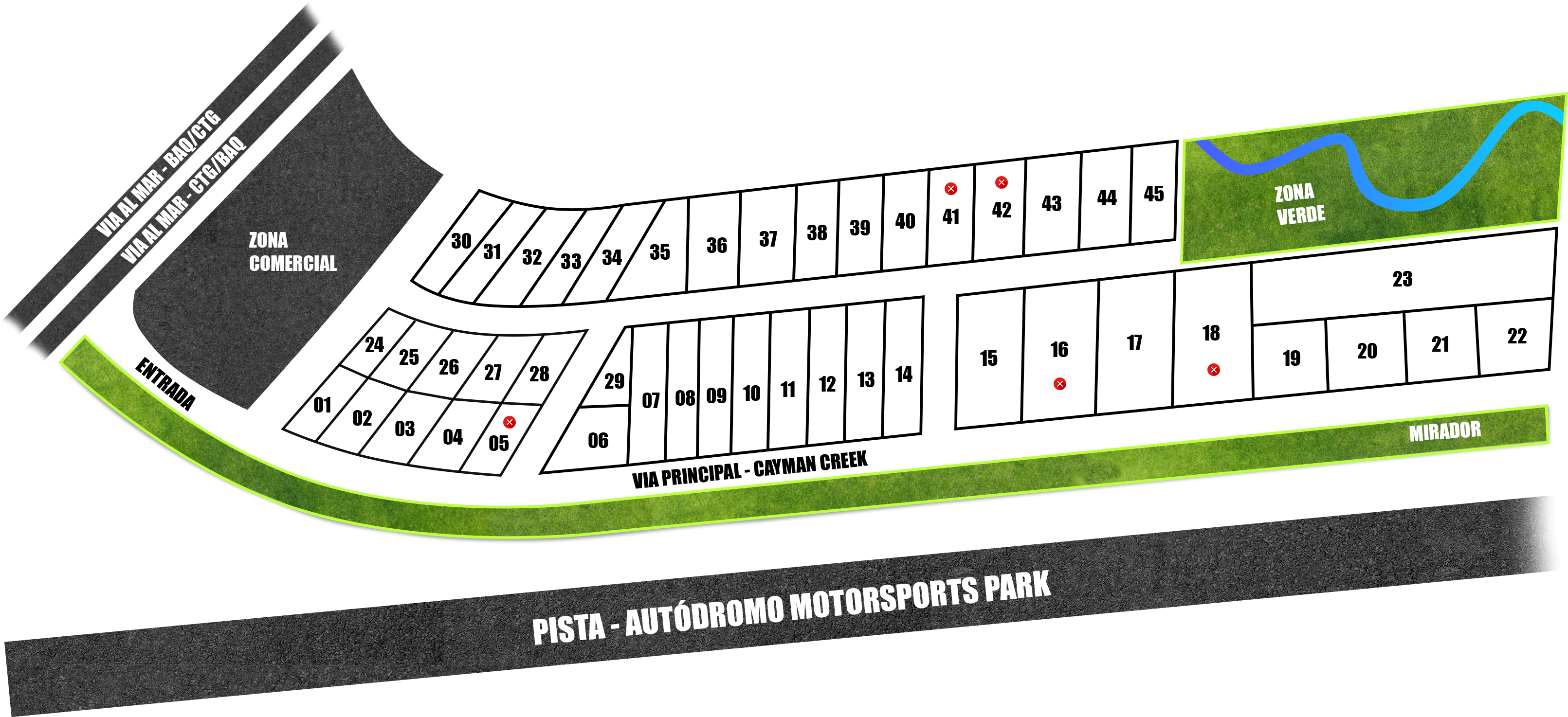Croquis del proyecto Cayman Creek